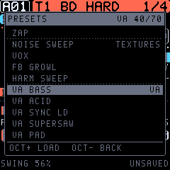 The preset list window